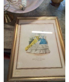 GRAVURE DE MODE PETIT COURRIER DES DAMES