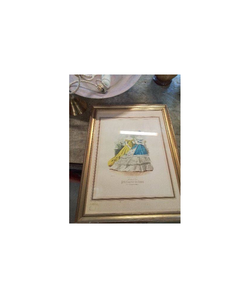 GRAVURE DE MODE PETIT COURRIER DES DAMES
