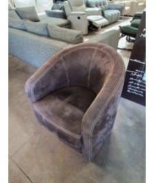 FAUTEUIL CLUB TISSU CHOCOLAT 