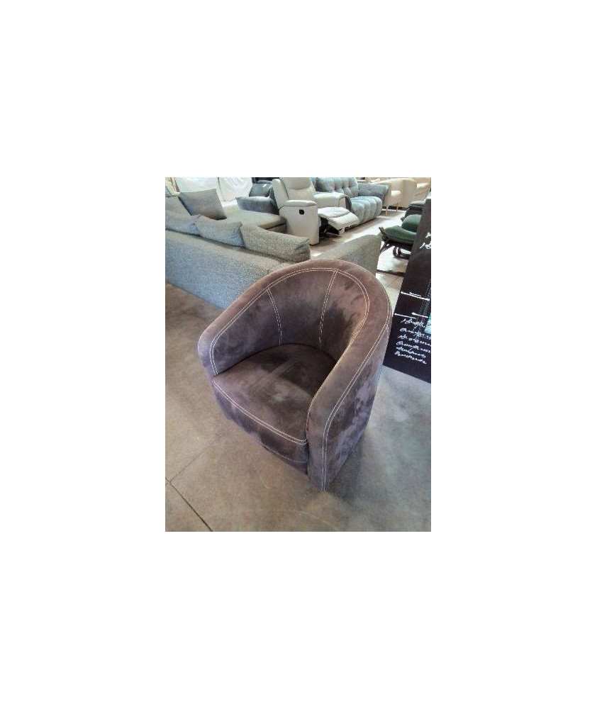 FAUTEUIL CLUB TISSU CHOCOLAT 