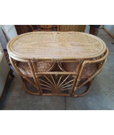 ENSEMBLE TABLE ET CHAISE EN ROTIN