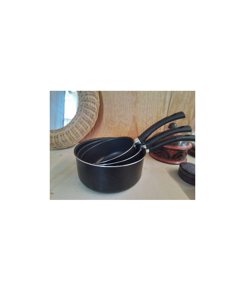 LOT DE 3 CASSEROLES NOIRES 