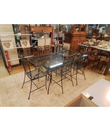 TABLE + 6 CHAISES EN FONTE 