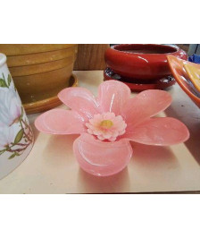 FLEUR ROSE EN VERRE 