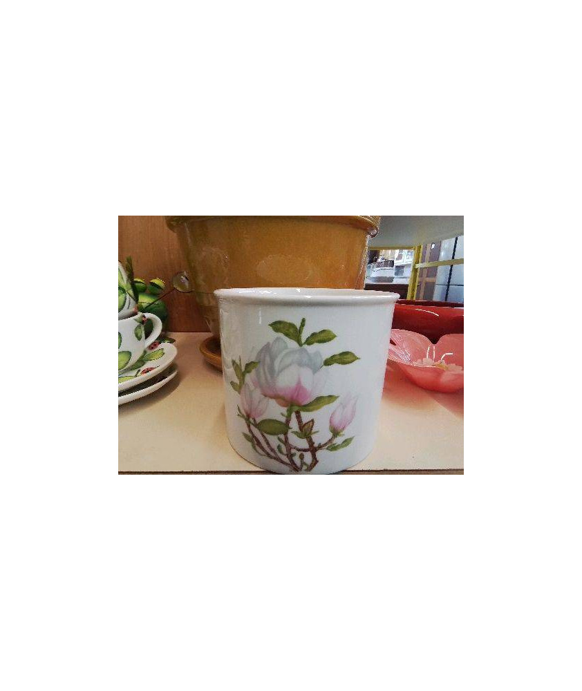 POT BLANC MOTIF FLORAL 