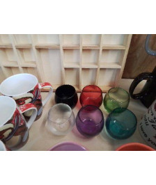 LOT DE 6 VERRES COLORÉ 