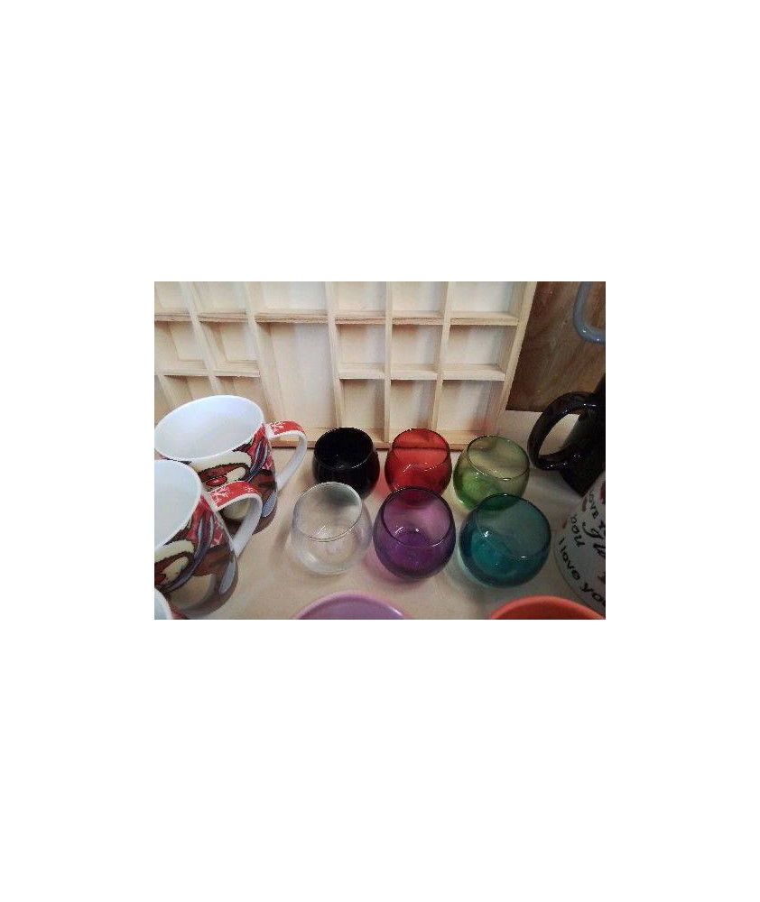 LOT DE 6 VERRES COLORÉ 