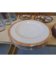 LOT DE 4 ASSIETTES PLATES PORCELAINE 