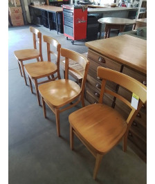 4 CHAISES BISTROT BOIS CLAIR