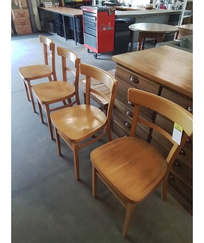 4 CHAISES BISTROT BOIS CLAIR