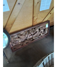 PLAQUE DÉCO BOIS AU DRAGON STYLE ASIATIQUE 