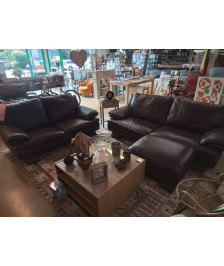 SALON 3/2 +POUF CUIRE