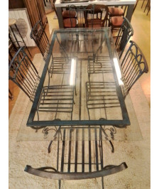 TABLE + 6 CHAISES EN FONTE 