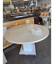 TABLE RONDE BOIS BLANC A RALLONGES PAPILLON 120X76CM ESSTISCH