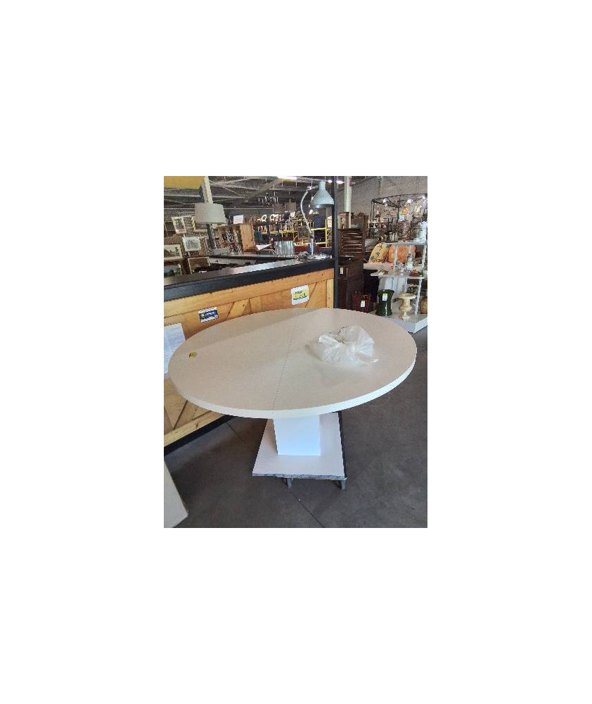 TABLE RONDE BOIS BLANC A RALLONGES PAPILLON 120X76CM ESSTISCH