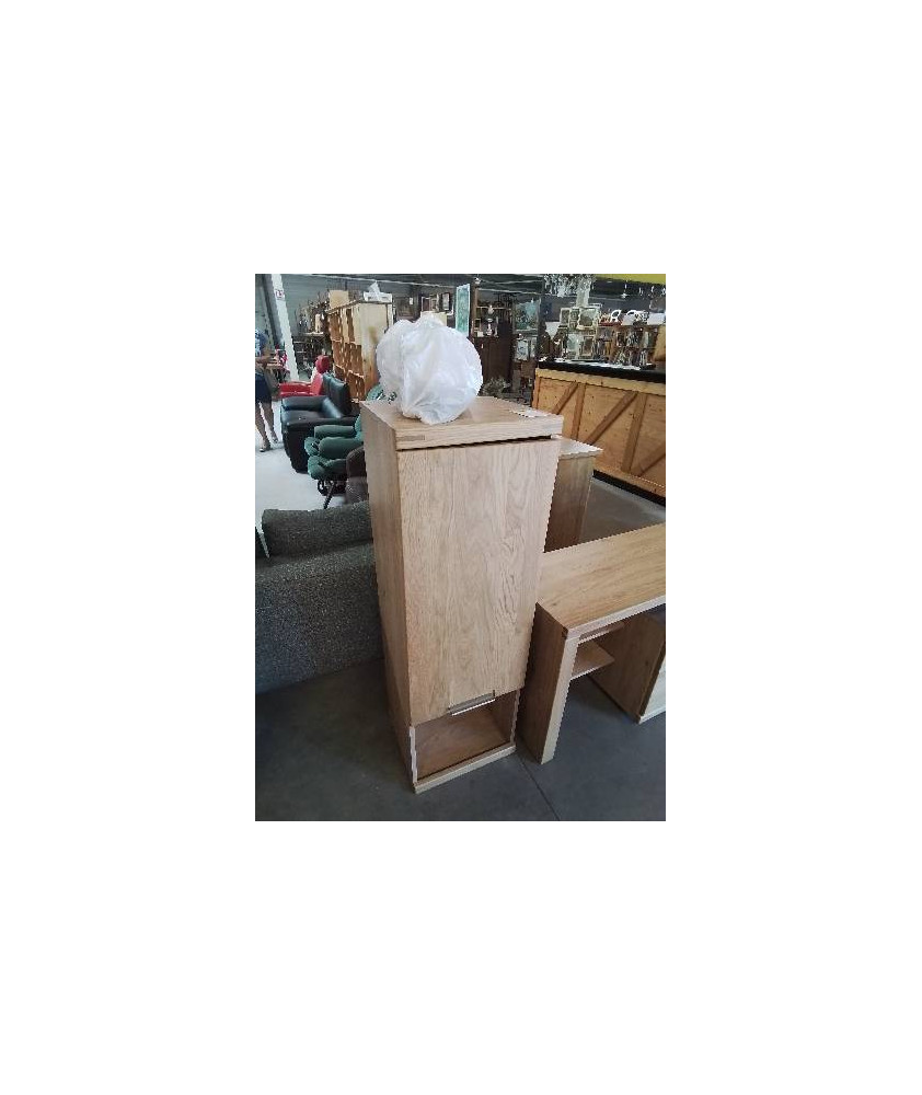 ÉLÉMENT MURAL BOIS CLAIR 1 PORTE 1 NICHE BIANCO EN L\'ÉTAT 