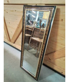 MIROIR RECTANGULAIRE BOIS MARRON NOIR DORÉ 