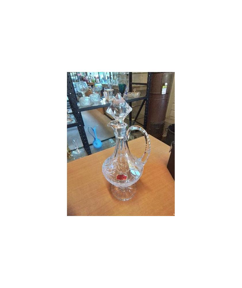 CARAFE CRISTAL TAILLÉ MAIN SOUFFLÉ BOUCHE 24% PLOMB