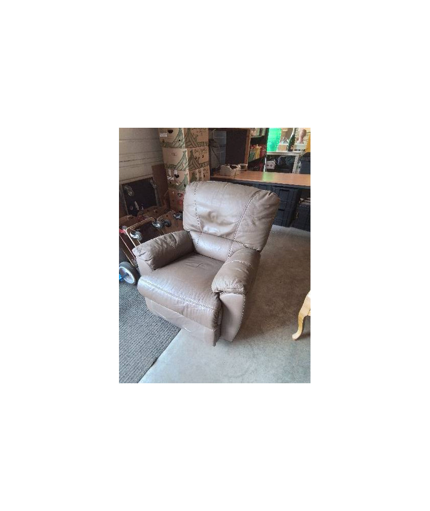 FAUTEUIL RELAX ELECTRIQUE CUIR TAUPE
