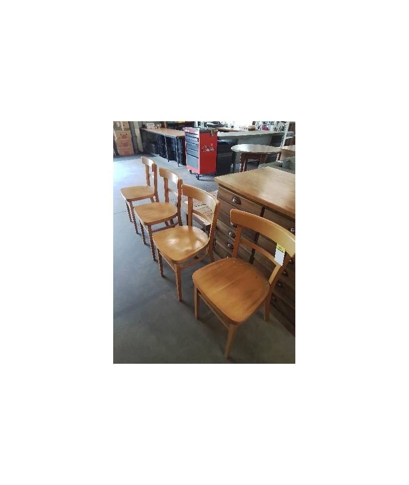 4 CHAISES BISTROT BOIS CLAIR