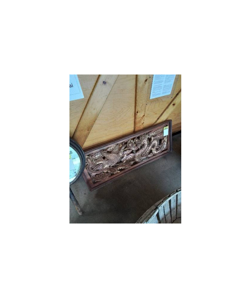 PLAQUE DÉCO BOIS AU DRAGON STYLE ASIATIQUE 