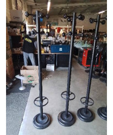 PERROQUET PORTE PARAPLUIE MÉTAL ET RÉSINE NOIR 8 PATÈRES 