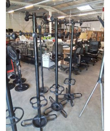 PERROQUET PORTE PARAPLUIE MÉTAL ET RESINE NOIR COURBÉ 8 PATÈRES 