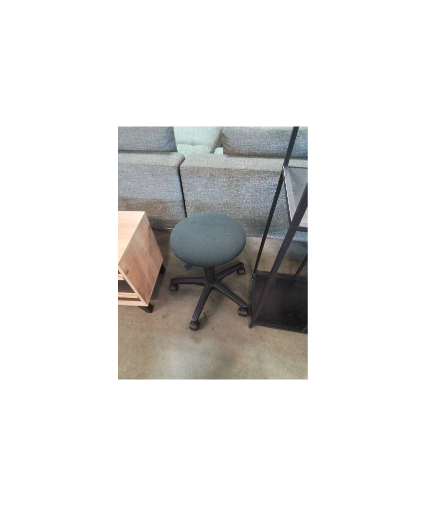 TABOURET D’ATELIER RÉSINE ET TISSU NOIR