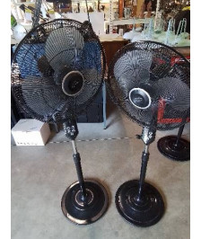 VENTILATEUR OSCILLANT RÉGLABLE HAUTEUR RESINE ET MÉTAL NOIR DOMAIR  3XLBK