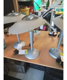 LAMPE DE BUREAU METAL GRIS ET CHROMÉ AJ VERRE UNILUX 100340133