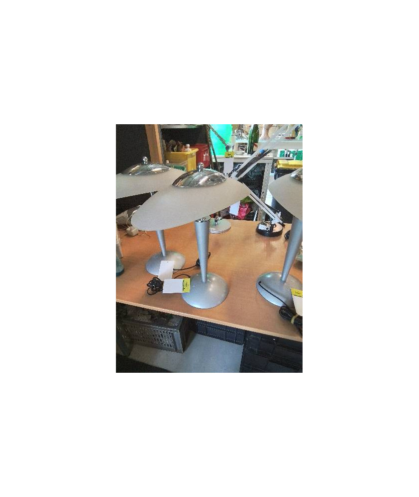 LAMPE DE BUREAU METAL GRIS ET CHROMÉ AJ VERRE UNILUX 100340133