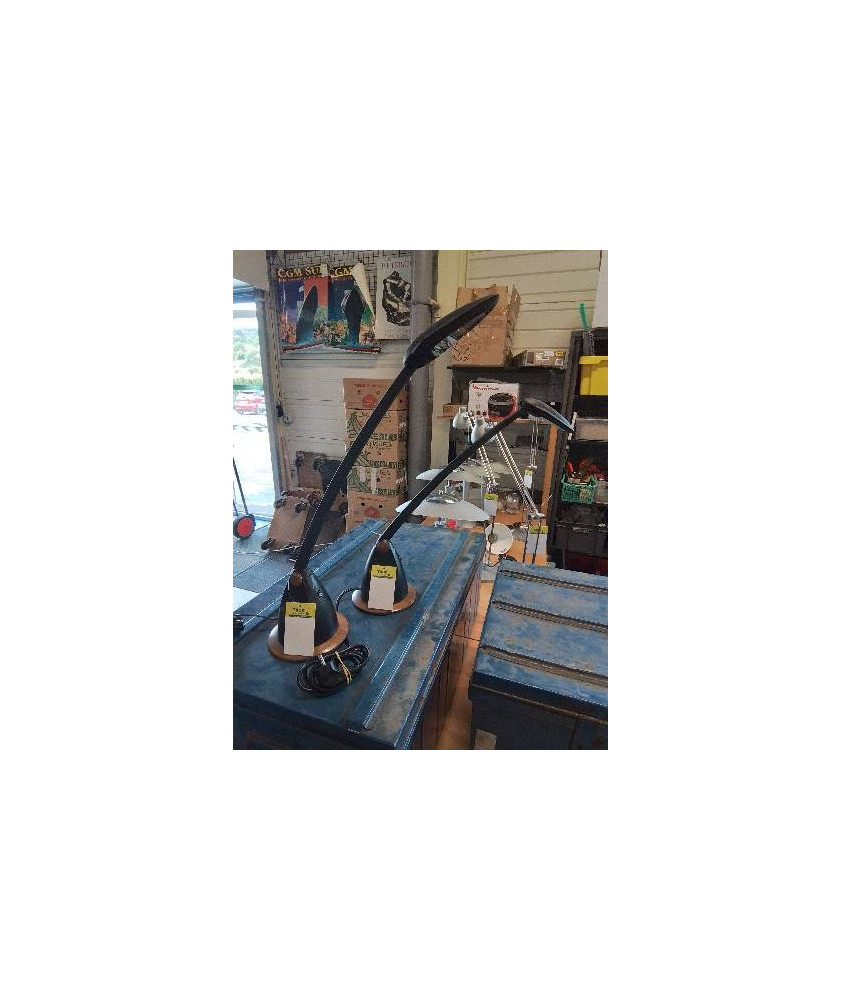 LAMPE DE BUREAU RÉSINE NOIR SOCLE BOIS UNILUX 