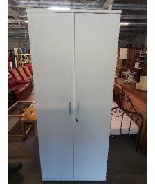 ARMOIRE DE BUREAU 2 PORTES BOIS BLANC