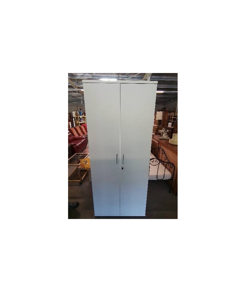 ARMOIRE DE BUREAU 2 PORTES BOIS BLANC