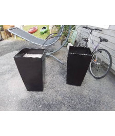JARDINIÈRE RÉSINE NOIR 76X39X39