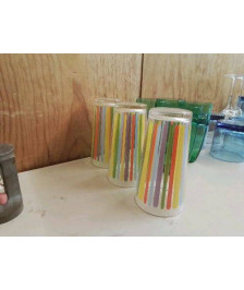 LOT DE 3 VERRES À JUS COLORÉ 