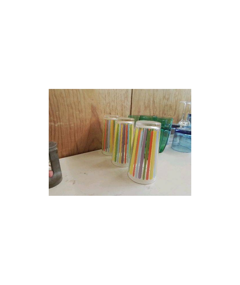 LOT DE 3 VERRES À JUS COLORÉ 