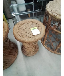 TABOURET VANNERIE ET CORDE TRESSÉE 
