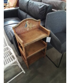 ÉTAGÈRE CINTRÉE ROTIN ET VANNERIE AU PERROQUET 3 TABLETTES 
