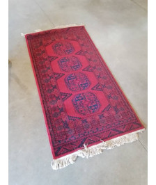 TAPIS LAINE  ROUGE NOIR 86X162CM