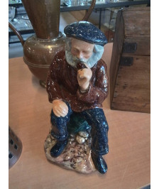 STATUETTE CÉRAMIQUE PÊCHEUR GABRIEL FOURMAINTRAUX DESVRES 