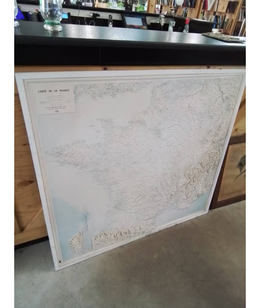 CARTE DE LA FRANCE EN RELIEF IGN FRANCE 1981