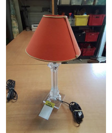 LAMPE PLEXIGLAS AJ ORANGE LISERÉ DORÉ 