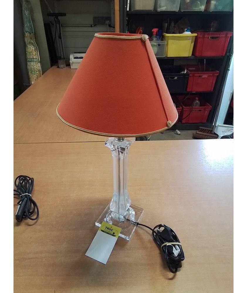 LAMPE PLEXIGLAS AJ ORANGE LISERÉ DORÉ 
