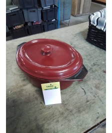 COCOTTE OVALE FONTE ÉMAILLÉE ROUGE