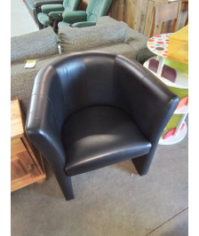 FAUTEUIL GONDOLE PU NOIR