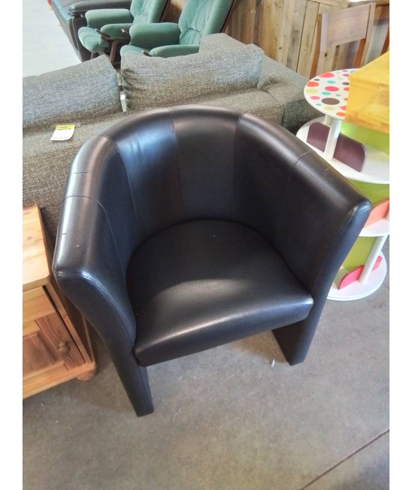 FAUTEUIL GONDOLE PU NOIR
