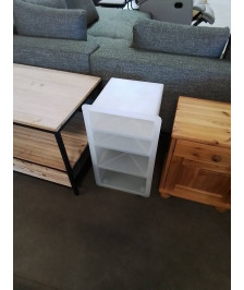 ÉTAGÈRE A ROULETTES RESINE BLANC 4 NICHES