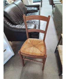 CHAISE BOIS PAILLÉ DOSSIER 2 BARREAUX 