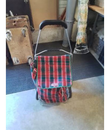 CHARIOT DE COURSES A ROULETTES TISSU ECOSSAIS CADDIE